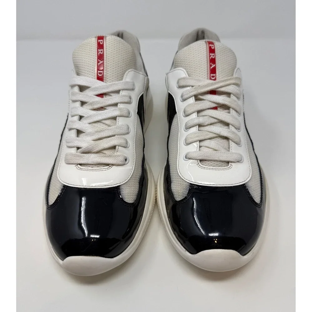 Prada Americas Cup Sneaker White/Black Size 11.5 US 10.5 UK
